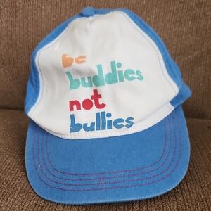 Kids "be buddies not bullies" Cap with Colorful Text
